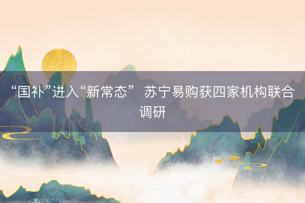 “国补”进入“新常态”  苏宁易购获四家机构联合调研