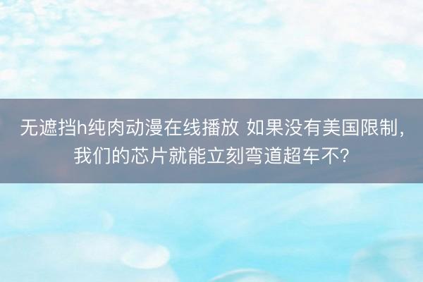 无遮挡h纯肉动漫在线播放 如果没有美国限制，我们的芯片就能立刻弯道超车不？