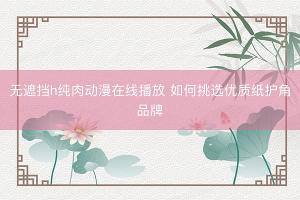 无遮挡h纯肉动漫在线播放 如何挑选优质纸护角品牌