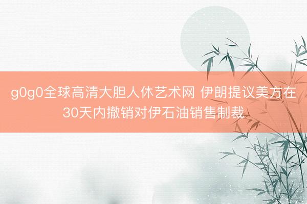 g0g0全球高清大胆人休艺术网 伊朗提议美方在30天内撤销对伊石油销售制裁