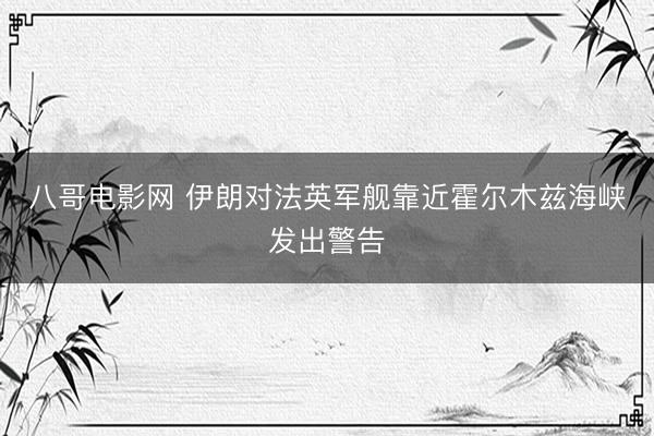 八哥电影网 伊朗对法英军舰靠近霍尔木兹海峡发出警告