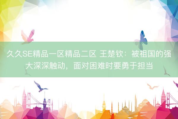 久久SE精品一区精品二区 王楚钦：被祖国的强大深深触动，面对困难时要勇于担当