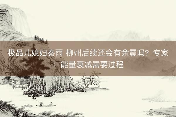 极品儿媳妇秦雨 柳州后续还会有余震吗？专家：能量衰减需要过程