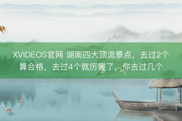 XVIDEOS官网 湖南四大顶流景点，去过2个算合格，去过4个就厉害了，你去过几个