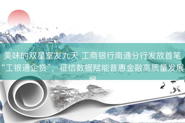 美味的双星室友九天 工商银行南通分行发放首笔“工银通企贷”，征信数据赋能普惠金融高质量发展