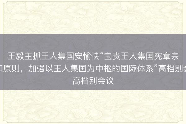 王毅主抓王人集国安愉快“宝贵王人集国宪章宗旨和原则，加强以王人集国为中枢的国际体系”高档别会议