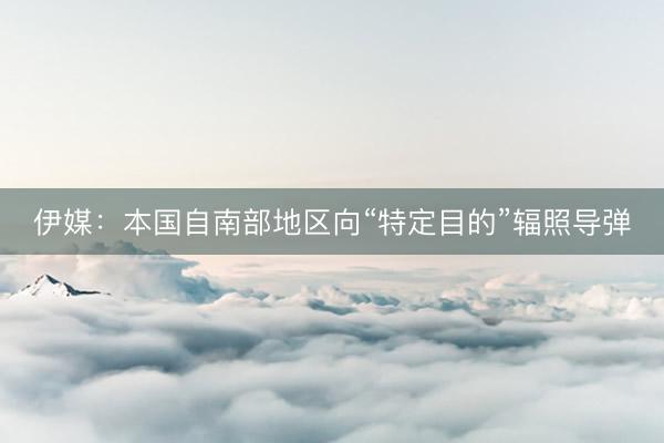 伊媒：本国自南部地区向“特定目的”辐照导弹