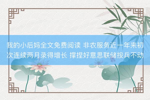 我的小后妈全文免费阅读 非农服务近一年来初次连续两月录得增长 撑捏好意思联储按兵不动
