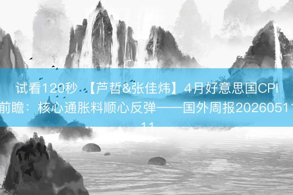 试看120秒 【芦哲&张佳炜】4月好意思国CPI前瞻：核心通胀料顺心反弹——国外周报20260511