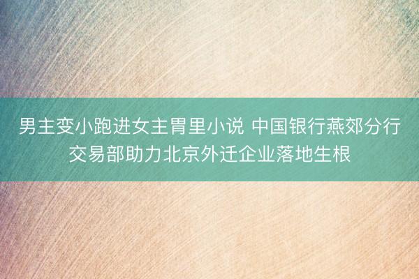 男主变小跑进女主胃里小说 中国银行燕郊分行交易部助力北京外迁企业落地生根
