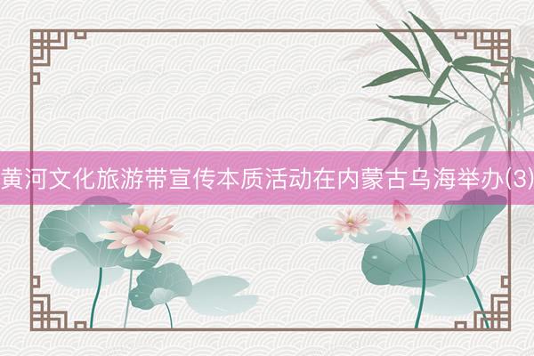 黄河文化旅游带宣传本质活动在内蒙古乌海举办(3)