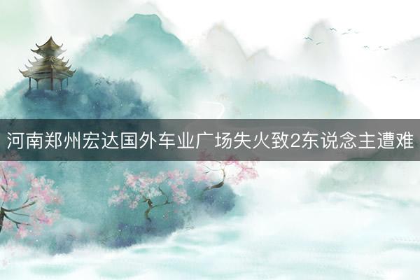 河南郑州宏达国外车业广场失火致2东说念主遭难
